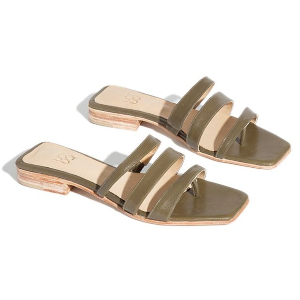 Zou Xou Lagos sandals in olive, Size 39 (8.5)